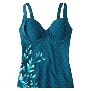 Title Nine NWT Bodacious Tankini Swim
Top Turquoise Floral Detail Blue 32D Beach